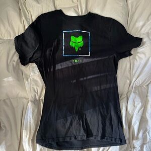 Fox Black Tee with Neon Green Logo